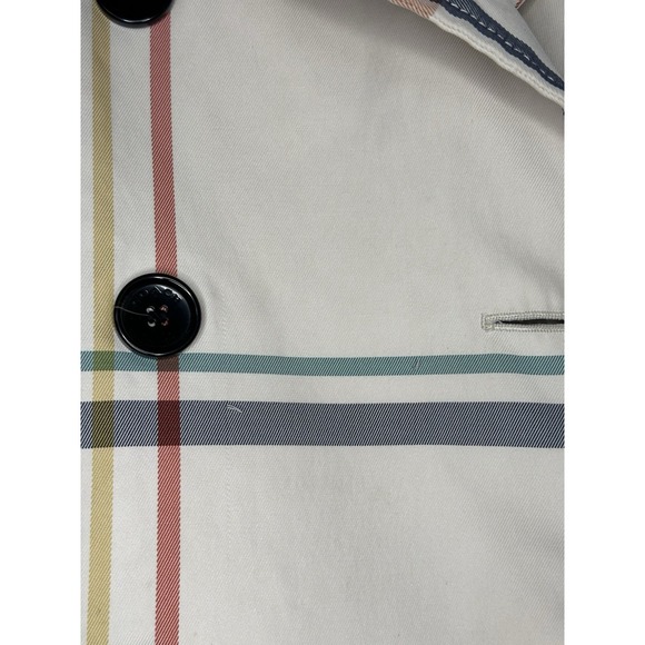 Coach, Women's Tattersall Plaid Belted Short Classic Lined TrenchCoat, size XS - Picture 5 of 10